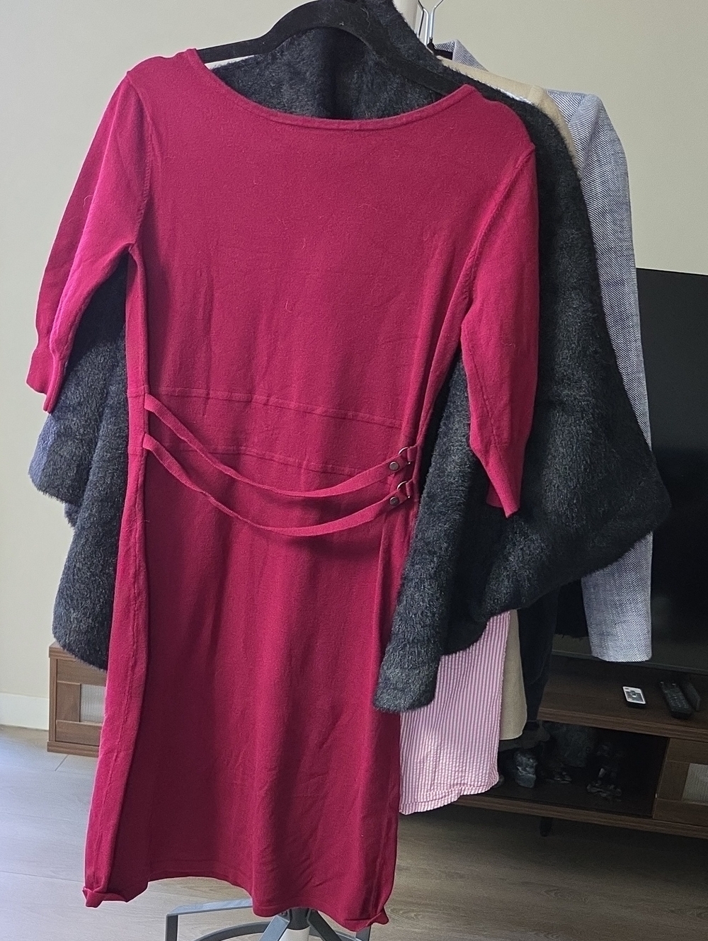 Burgundy cotton dress